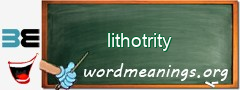 WordMeaning blackboard for lithotrity